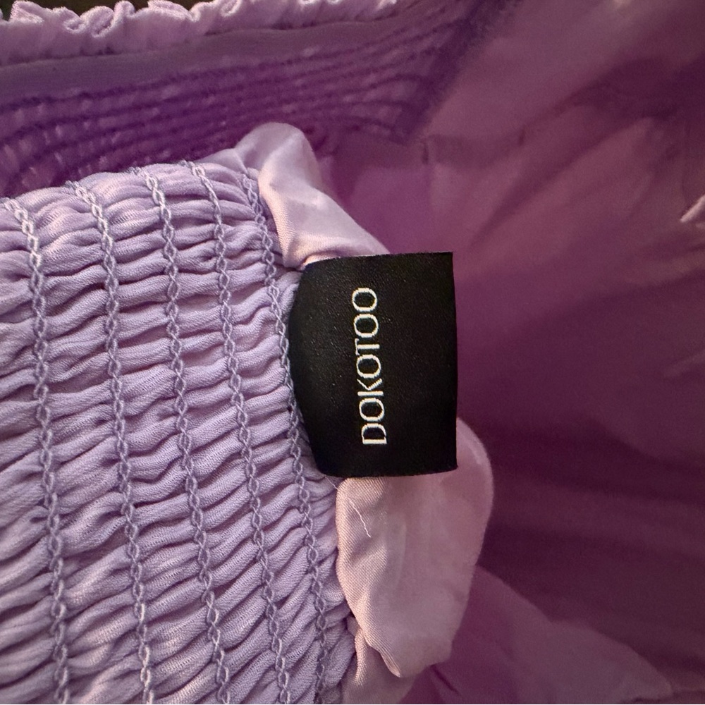 Lavender Long Sleeve Midi Dress with Scoop Neck - Picture 3 of 3